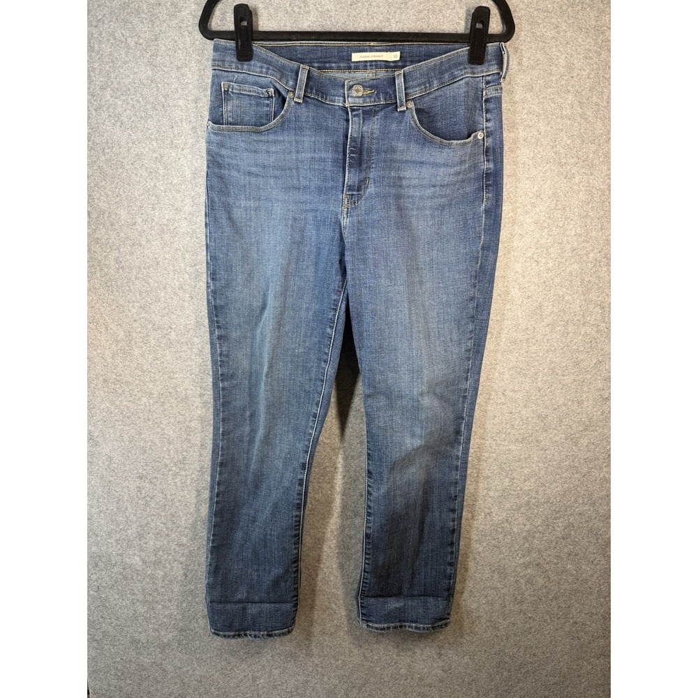 Levi's Womens Classic Straight Jeans Size 10 Blue Stretch Denim 33x26.5